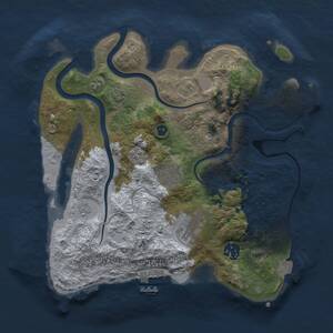 Thumbnail Rust Map: Procedural Map, Size: 3000, Seed: 1116996523, 10 Monuments