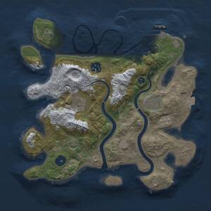 Thumbnail Rust Map: Procedural Map, Size: 3000, Seed: 123321, 8 Monuments