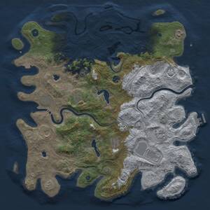Thumbnail Rust Map: Procedural Map, Size: 4500, Seed: 1866741166, 16 Monuments