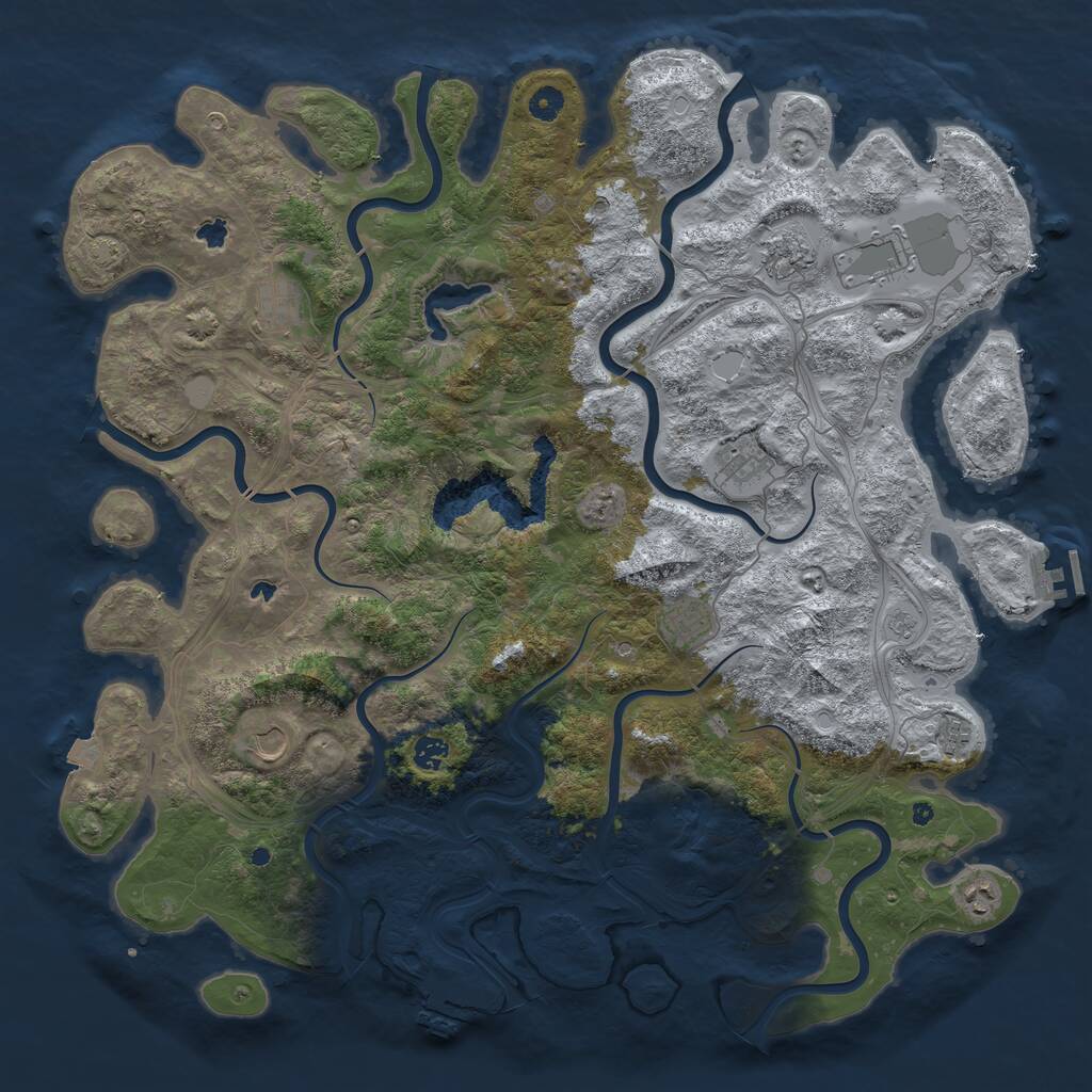 Rust Map: Procedural Map, Size: 4800, Seed: 719490008, 15 Monuments