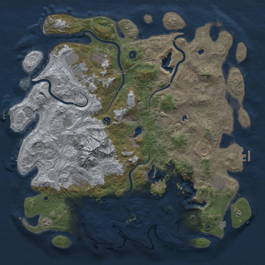 Rust Map: Procedural Map, Size: 5000, Seed: 37708, 17 Monuments