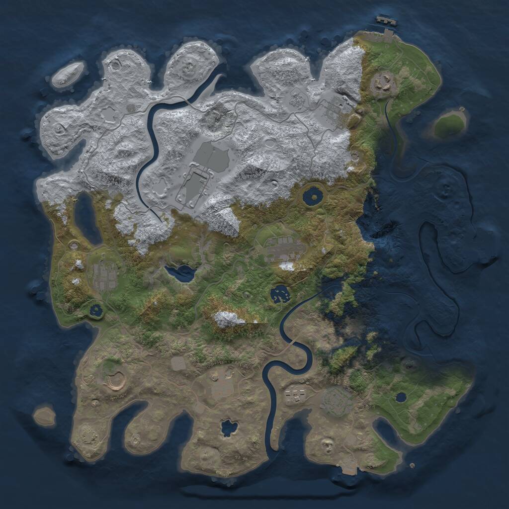 Rust Map: Procedural Map, Size: 4000, Seed: 32423432, 16 Monuments