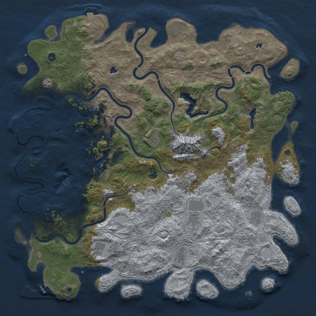 Rust Map: Procedural Map, Size: 5750, Seed: 415345, 17 Monuments