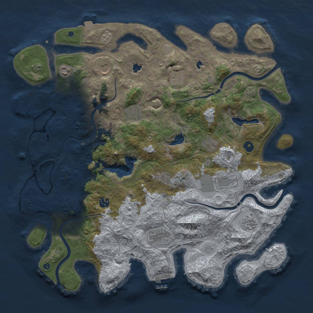 Rust Map: Procedural Map, Size: 4500, Seed: 764410690, 17 Monuments