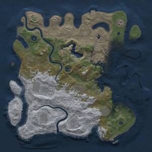 Thumbnail Rust Map: Procedural Map, Size: 4000, Seed: 485769586, 16 Monuments