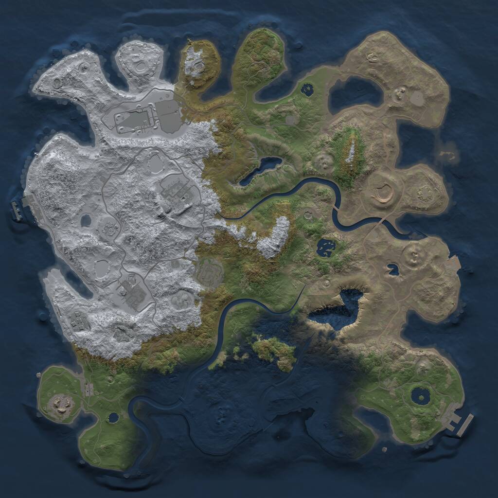 Rust Map: Procedural Map, Size: 4000, Seed: 379049415, 14 Monuments