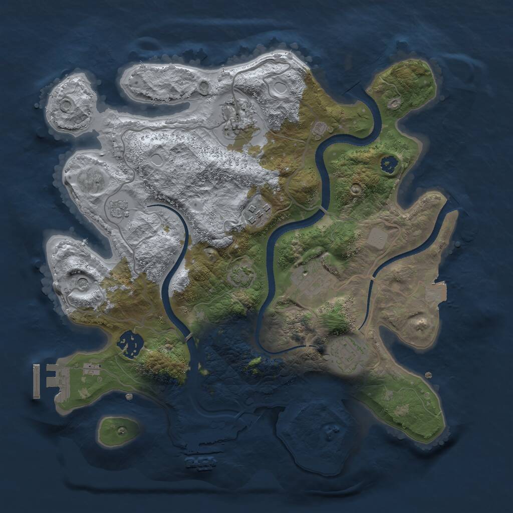 Rust Map: Procedural Map, Size: 3000, Seed: 861139465, 11 Monuments
