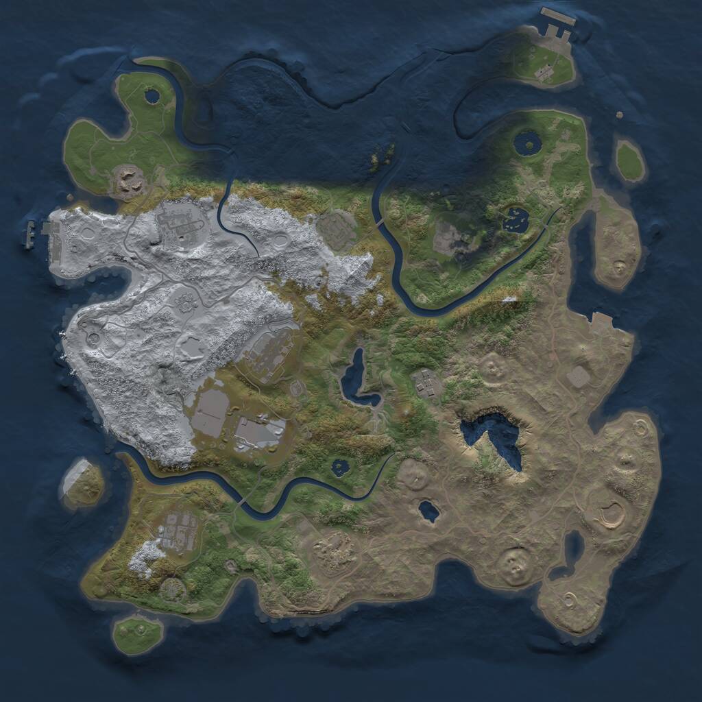 Rust Map: Procedural Map, Size: 4000, Seed: 960240277, 17 Monuments