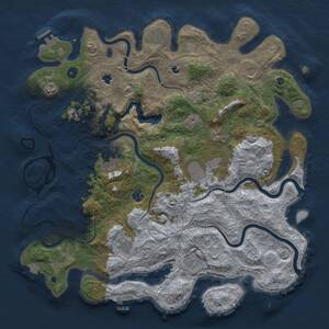 Thumbnail Rust Map: Procedural Map, Size: 4500, Seed: 809251056, 16 Monuments