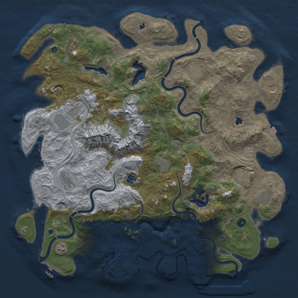 Rust Map: Procedural Map, Size: 5000, Seed: 554428131, 17 Monuments