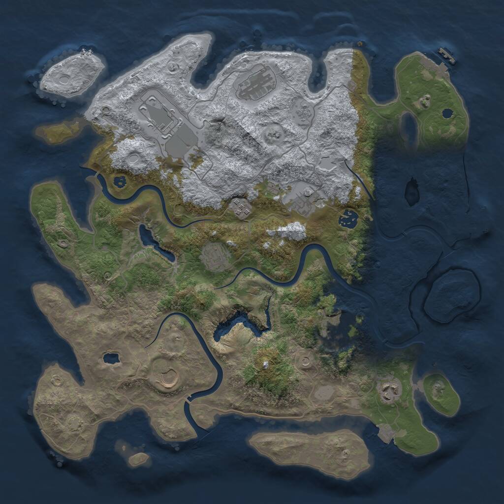Rust Map: Procedural Map, Size: 4000, Seed: 2108465327, 15 Monuments