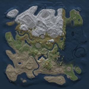 Thumbnail Rust Map: Procedural Map, Size: 4000, Seed: 2108465327, 15 Monuments