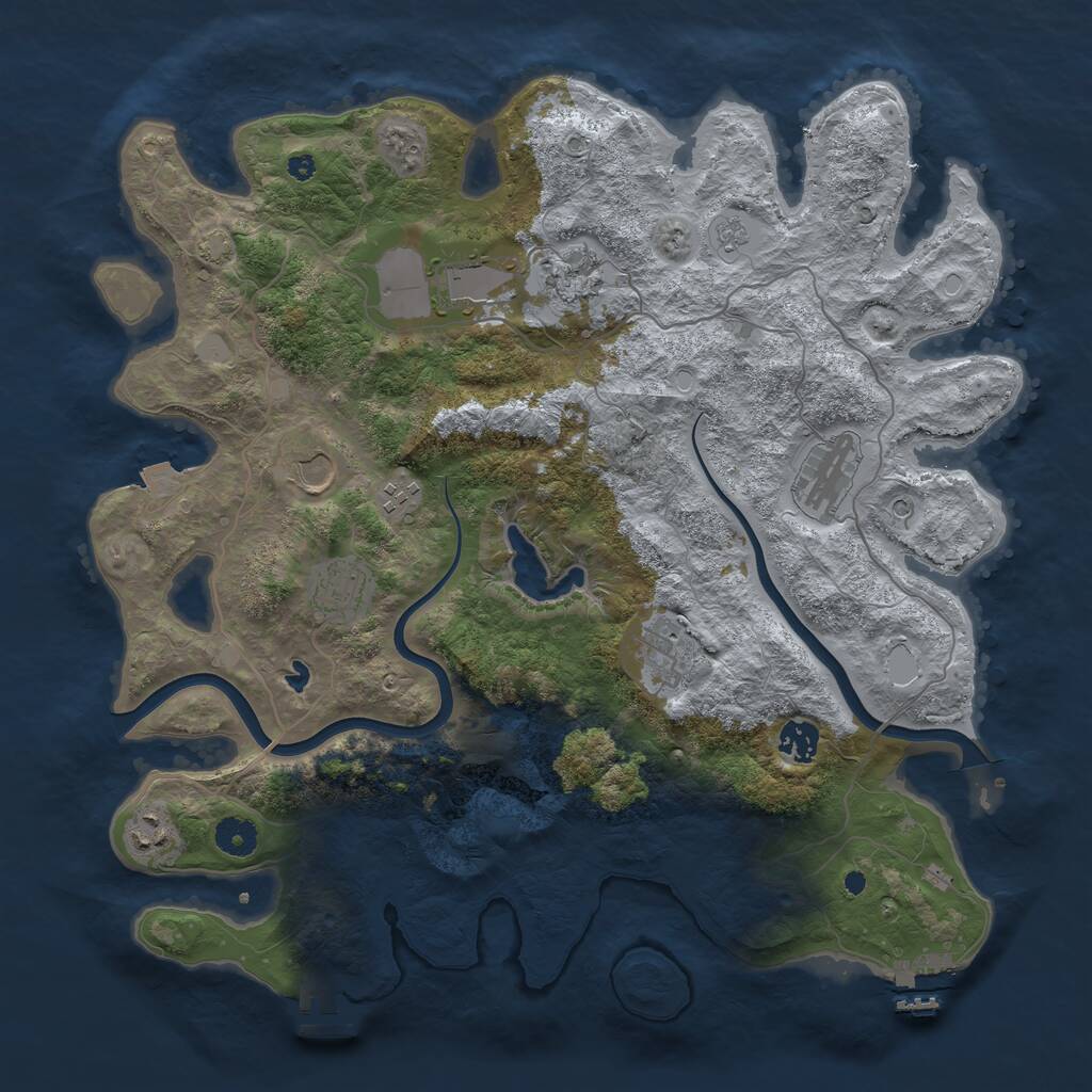 Rust Map: Procedural Map, Size: 4000, Seed: 1435893041, 15 Monuments