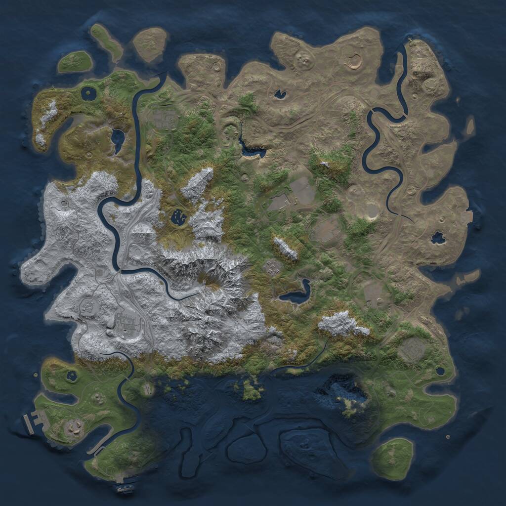 Rust Map: Procedural Map, Size: 5000, Seed: 1721064266, 16 Monuments