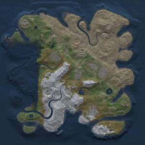 Thumbnail Rust Map: Procedural Map, Size: 3500, Seed: 1455317536, 14 Monuments