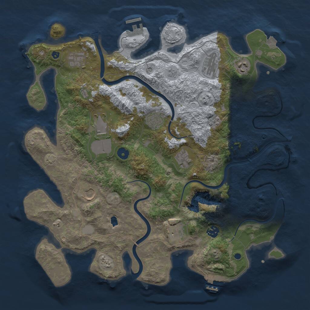 Rust Map: Procedural Map, Size: 4000, Seed: 1458386000, 16 Monuments
