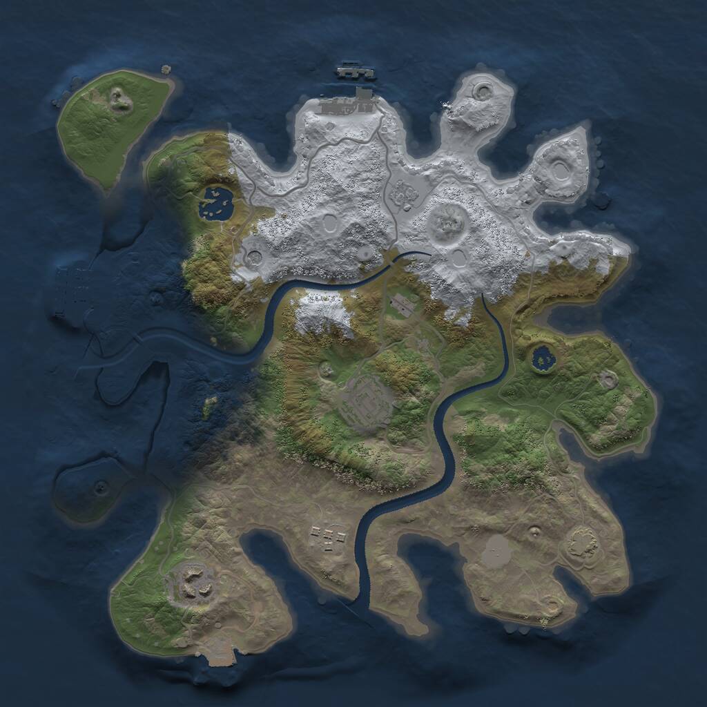 Rust Map: Procedural Map, Size: 3000, Seed: 221134175, 10 Monuments