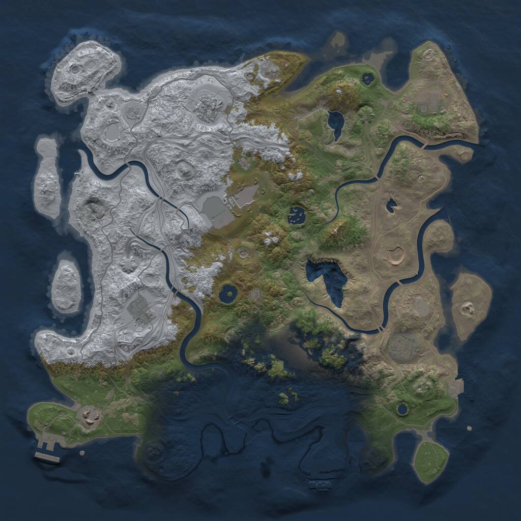Rust Map: Procedural Map, Size: 4250, Seed: 373727638, 16 Monuments