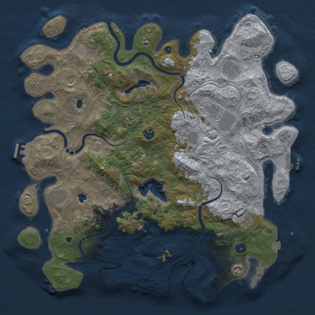 Rust Map: Procedural Map, Size: 4500, Seed: 25309, 16 Monuments