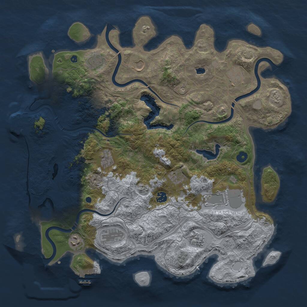Rust Map: Procedural Map, Size: 4250, Seed: 1616745197, 17 Monuments