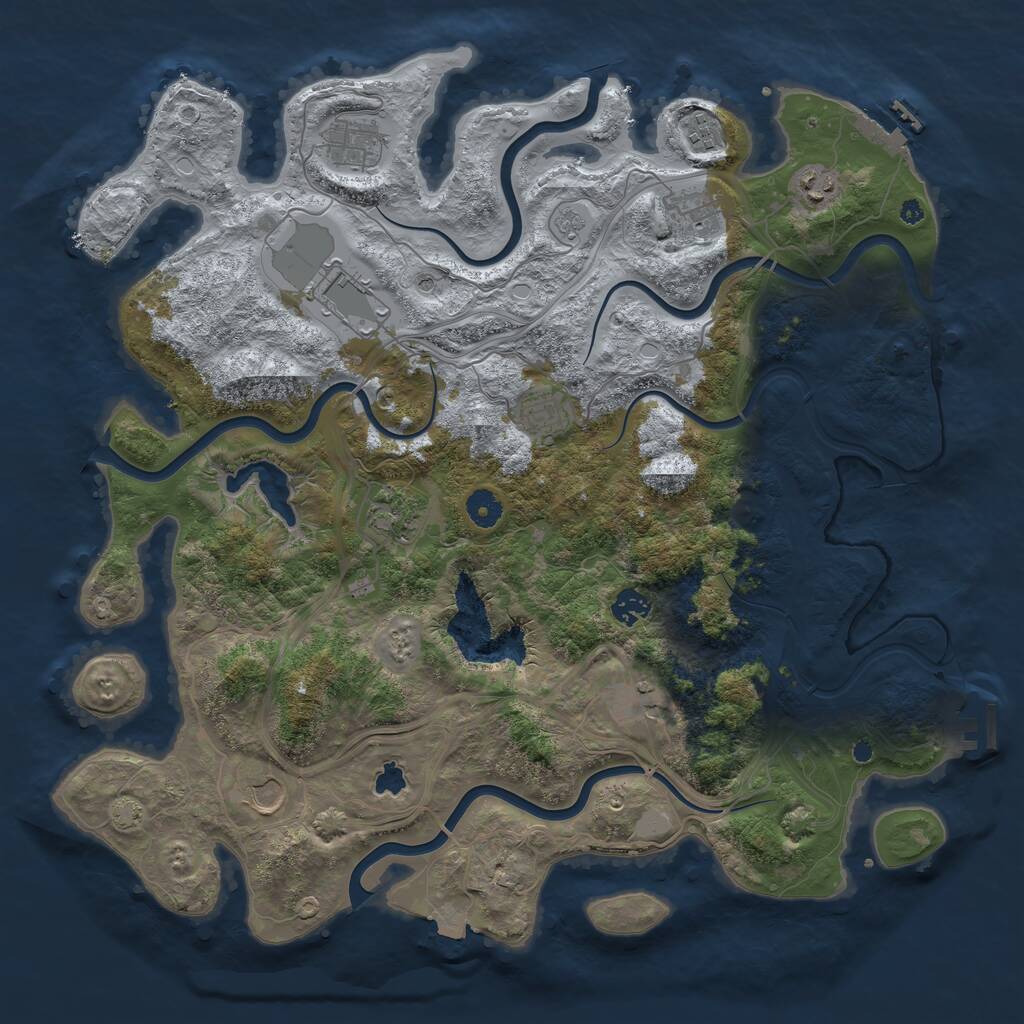 Rust Map: Procedural Map, Size: 4250, Seed: 665849931, 16 Monuments