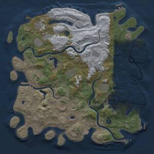 Thumbnail Rust Map: Procedural Map, Size: 4500, Seed: 122471467, 16 Monuments