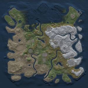 Thumbnail Rust Map: Procedural Map, Size: 4500, Seed: 734433767, 17 Monuments