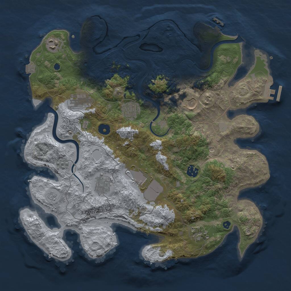 Rust Map: Procedural Map, Size: 3750, Seed: 858397, 15 Monuments