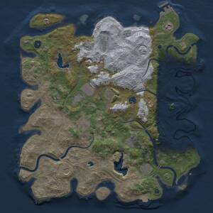 Thumbnail Rust Map: Procedural Map, Size: 4250, Seed: 2046797055, 17 Monuments