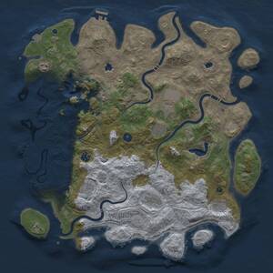 Thumbnail Rust Map: Procedural Map, Size: 4500, Seed: 1386403118, 16 Monuments