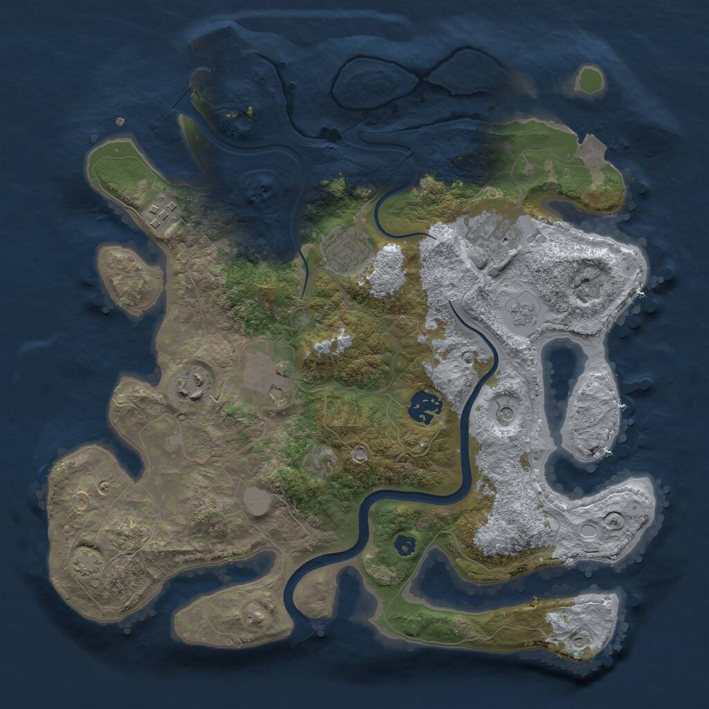 Rust Map: Procedural Map, Size: 3300, Seed: 641490696, 11 Monuments