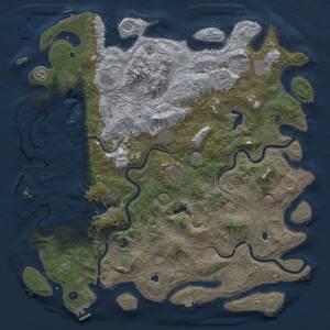 Thumbnail Rust Map: Procedural Map, Size: 5500, Seed: 395846627, 17 Monuments