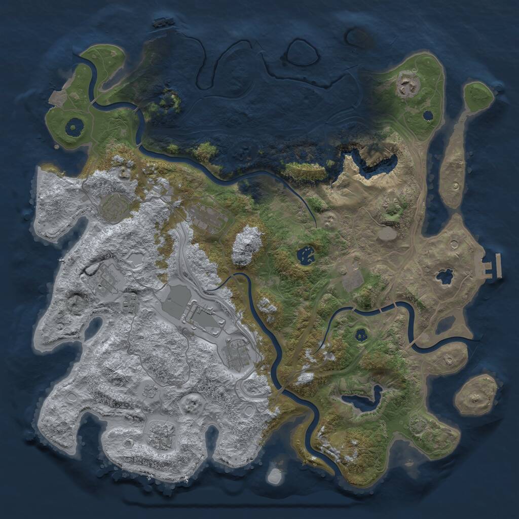Rust Map: Procedural Map, Size: 4250, Seed: 1768985789, 16 Monuments