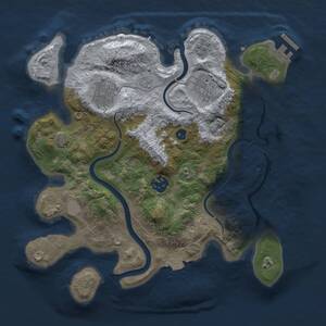 Thumbnail Rust Map: Procedural Map, Size: 3000, Seed: 10021, 9 Monuments