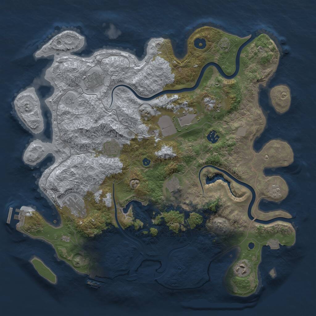 Rust Map: Procedural Map, Size: 4000, Seed: 413856024, 15 Monuments