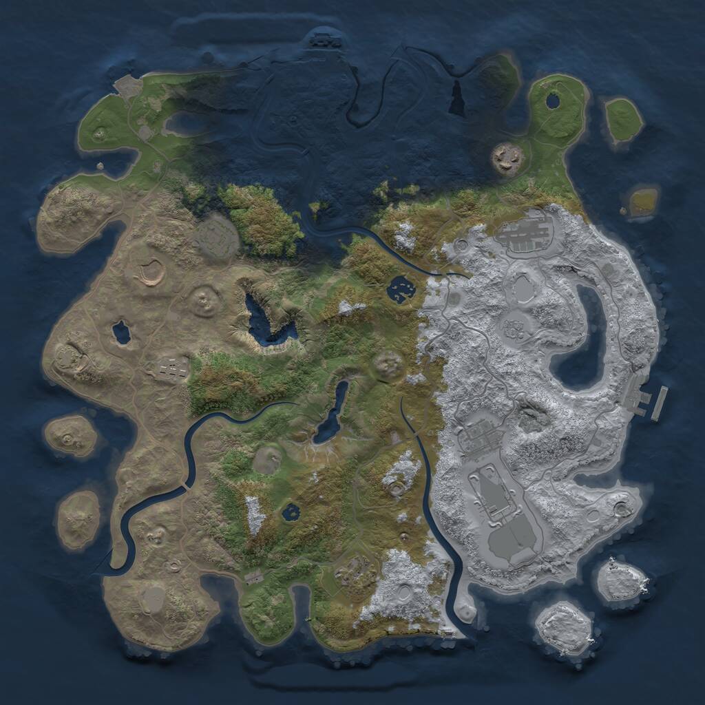 Rust Map: Procedural Map, Size: 4000, Seed: 1699026338, 15 Monuments