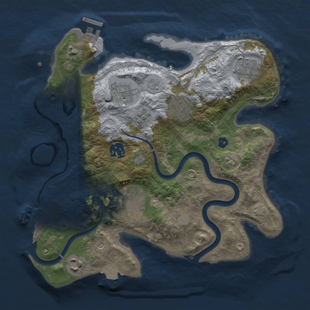 Rust Map: Procedural Map, Size: 3000, Seed: 1900279240, 13 Monuments