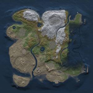 Thumbnail Rust Map: Procedural Map, Size: 3000, Seed: 27224264, 13 Monuments