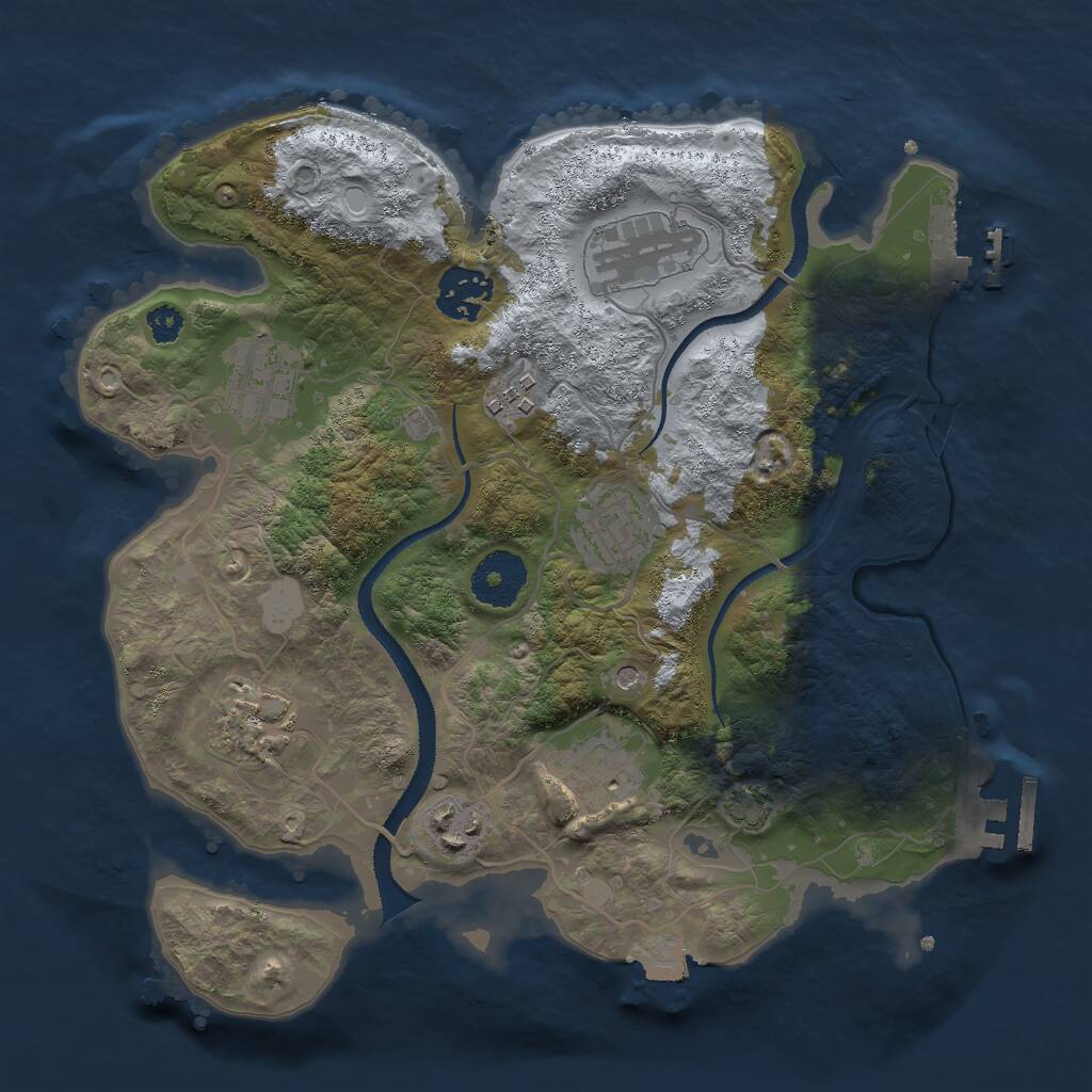 Rust Map: Procedural Map, Size: 3000, Seed: 27224264, 13 Monuments