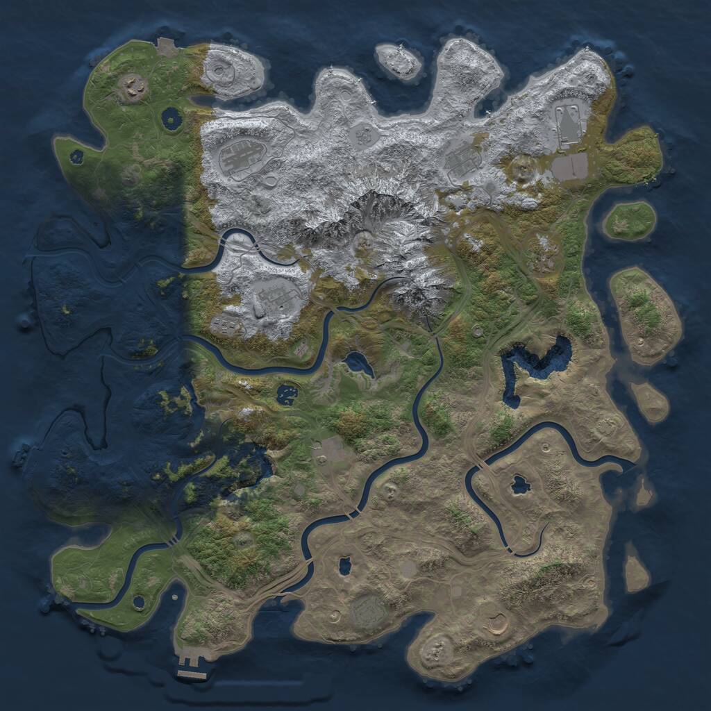Rust Map: Procedural Map, Size: 5000, Seed: 753240944, 17 Monuments