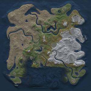 Thumbnail Rust Map: Procedural Map, Size: 4500, Seed: 638547715, 17 Monuments