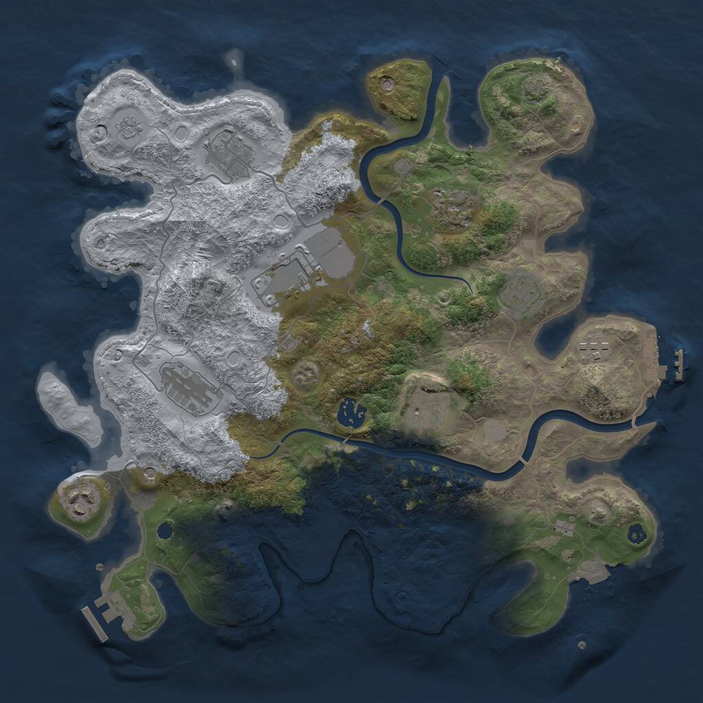 Rust Map: Procedural Map, Size: 3600, Seed: 12235544, 15 Monuments