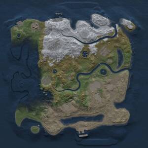 Thumbnail Rust Map: Procedural Map, Size: 3500, Seed: 1466853796, 14 Monuments