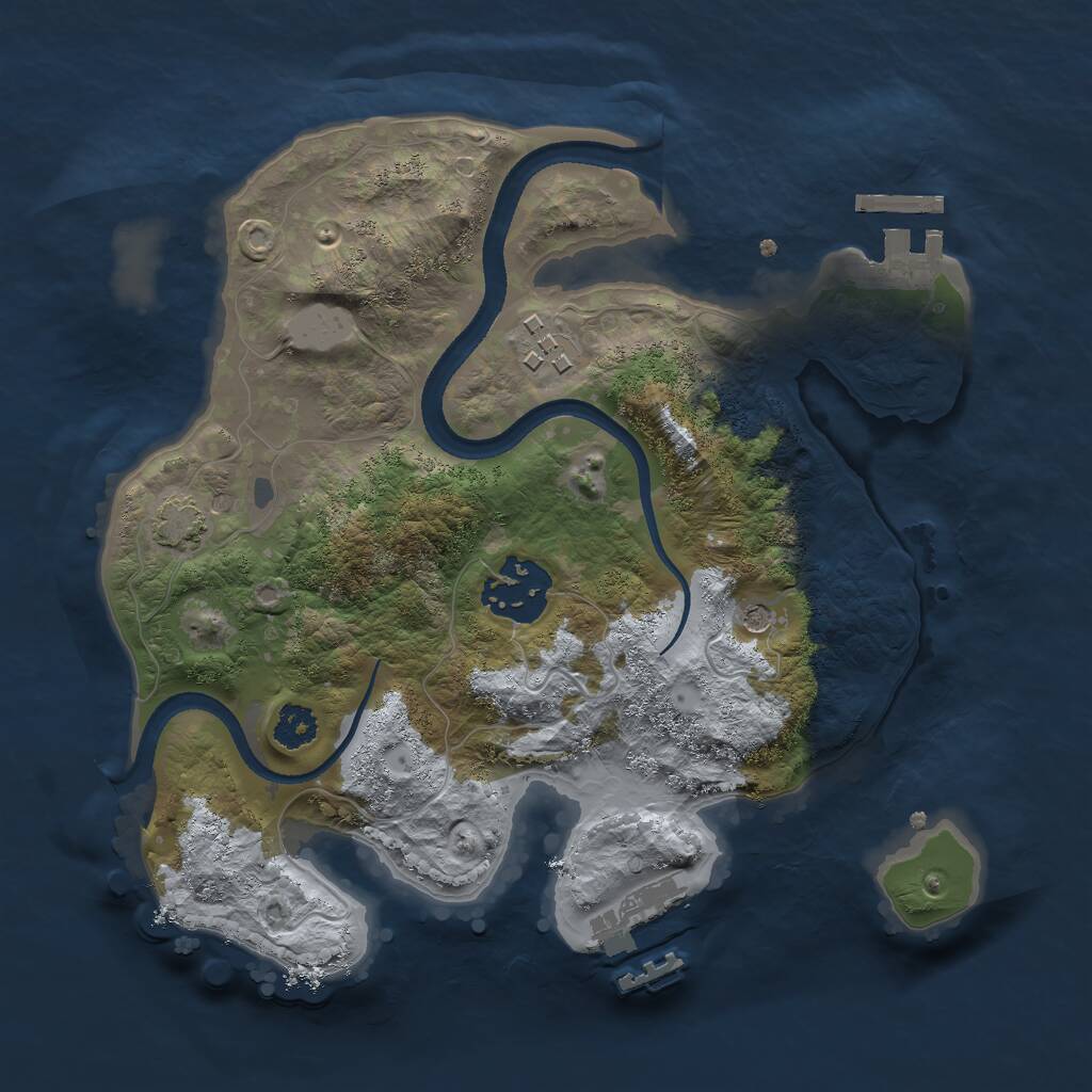 Rust Map: Procedural Map, Size: 2500, Seed: 1787645803, 7 Monuments
