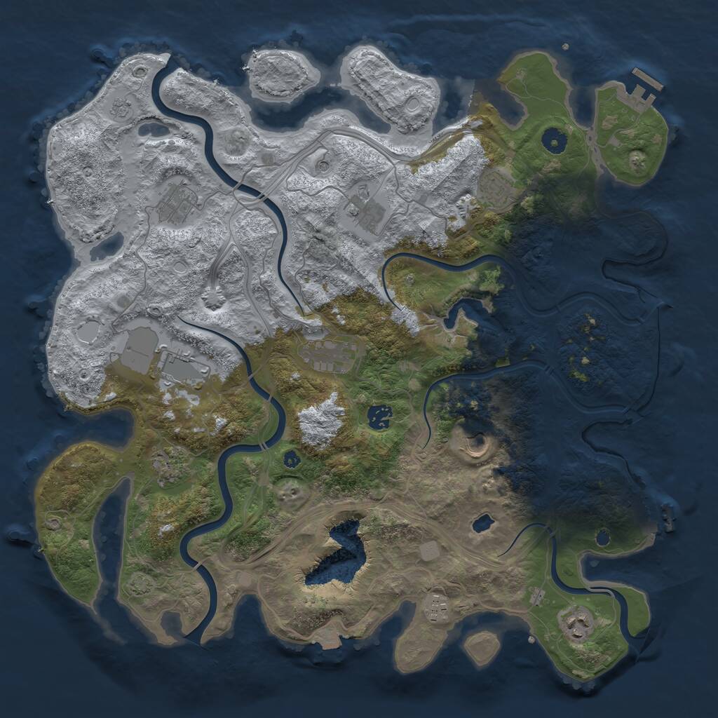 Rust Map: Procedural Map, Size: 4250, Seed: 834576, 16 Monuments