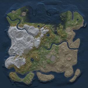 Thumbnail Rust Map: Procedural Map, Size: 3900, Seed: 992019492, 16 Monuments