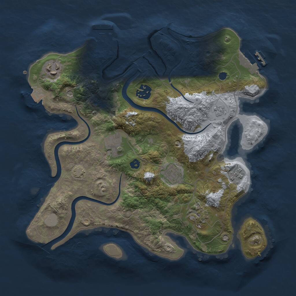 Rust Map: Procedural Map, Size: 3000, Seed: 1308455936, 12 Monuments