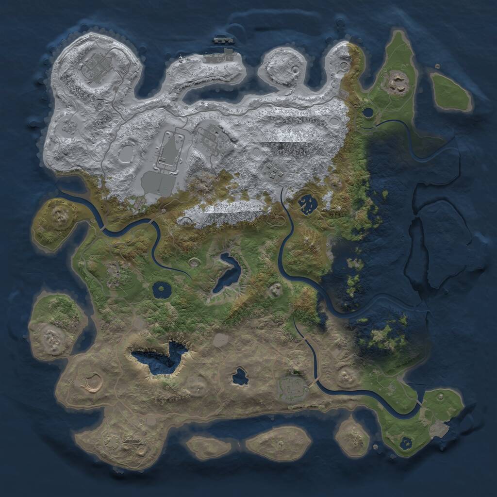 Rust Map: Procedural Map, Size: 4000, Seed: 748374816, 16 Monuments