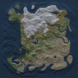 Thumbnail Rust Map: Procedural Map, Size: 4200, Seed: 303, 17 Monuments