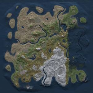 Thumbnail Rust Map: Procedural Map, Size: 4500, Seed: 733334443, 17 Monuments